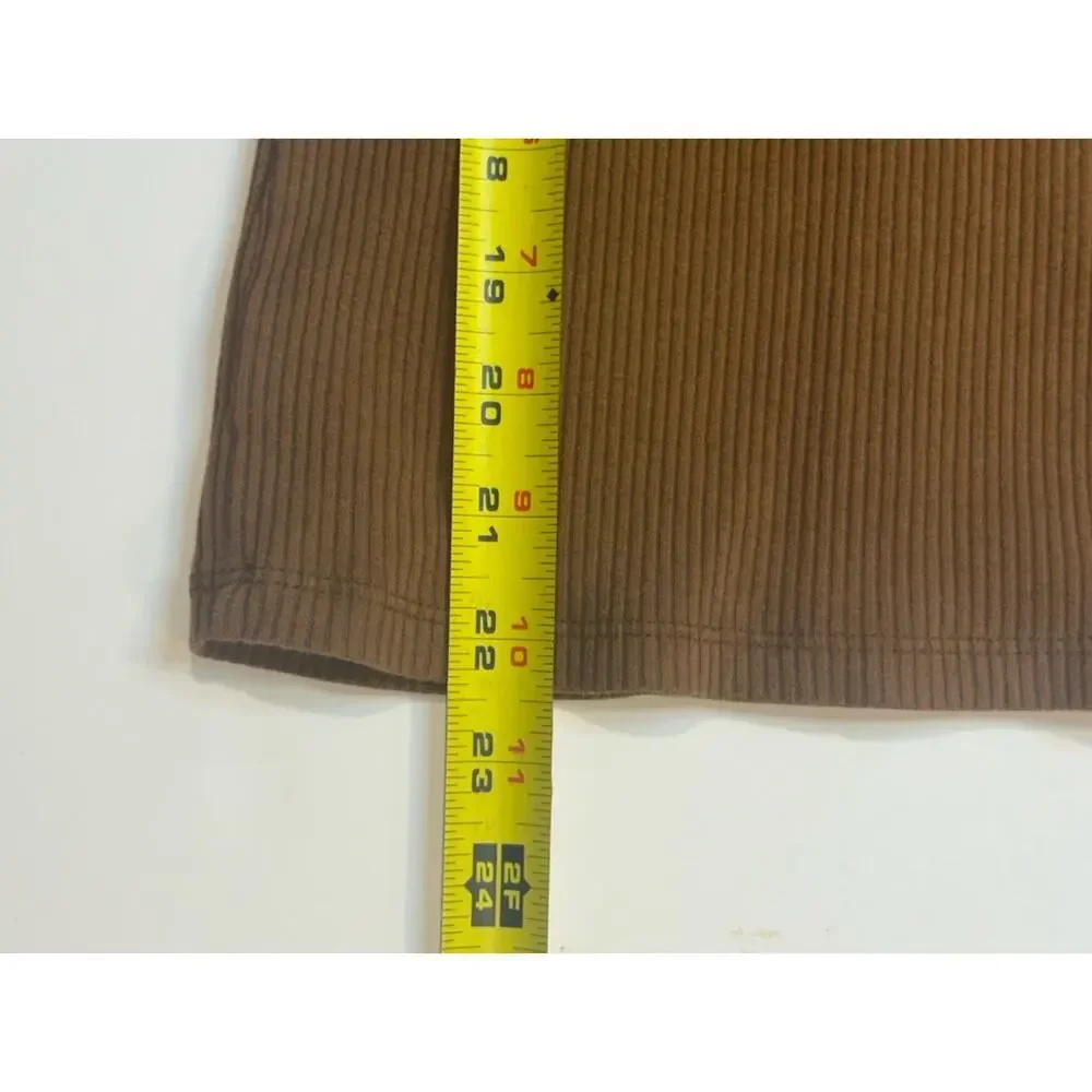 Old Navy Girls Ribbed Dress Size 5 Brown Button Front Short Sleeve